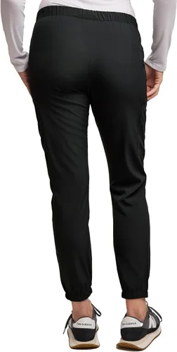 Vista 5 de Pantalones quirúrgicos Green Town para mujer - Pantalón quirúrgico jogger, bolsillos cargo, tela elástica, cordón de ajuste, fácil cuidado Negro
