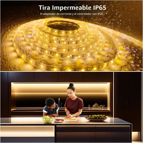 Vista 2 de NOVOSTELLA Tiras de Luces LED Blancas Sintonizables Impermeables de 20 pies, Luz de Cuerda Flexible Regulable 3000K-6500K 12V Luz de Cinta
