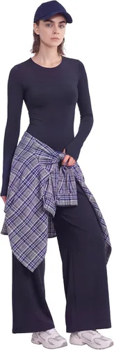 Vista 74 de PUMIEY Body de cuello redondo y manga larga con sensación de segunda piel para mujer, colección Smoke Cloud 01 Negro azabache