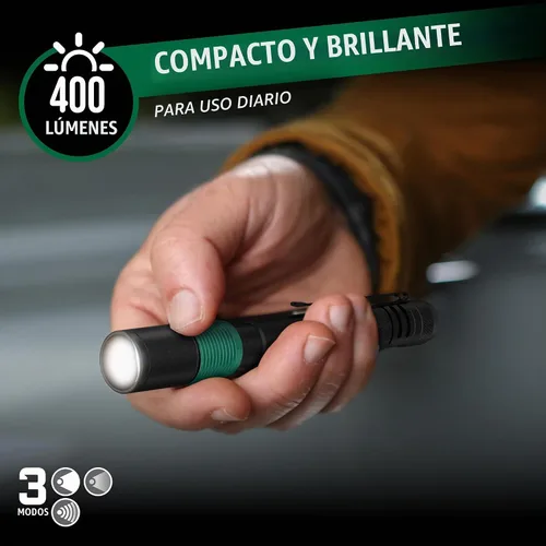 Vista 2 de Linterna de bolígrafo Energizer X-400 recargable, linterna de bolígrafo brillante resistente al agua IPX4, ligera y duradera, linterna recargable