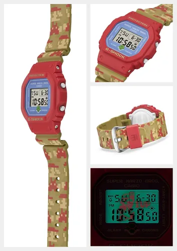 Vista 3 de Casio DW-5600SMB-4JR G-Shock Super Mario Bros Modelo de colaboración para hombre enviado desde Japón modelo noviembre 2022 Varios