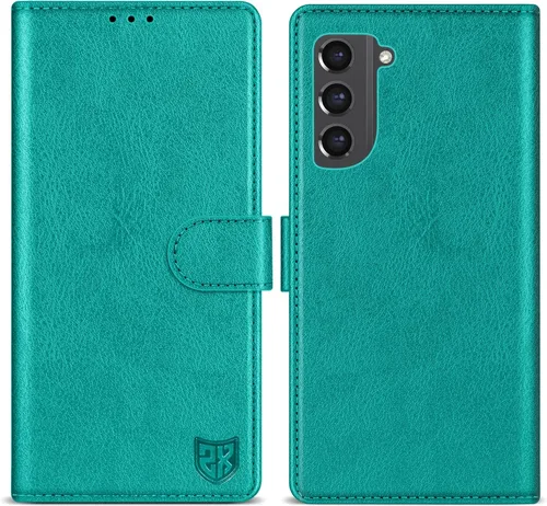 Vista 12 de ZZXX Funda tipo cartera para Samsung Galaxy S21 FE con bloqueo RFID, ranura para tarjetas, función atril, cierre magnético, funda protectora