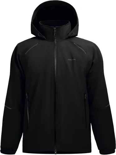 Vista 9 de Chaqueta impermeable para hombre, resistente al viento, transpirable, para senderismo, ciclismo, viajes, con capucha y bolsillos