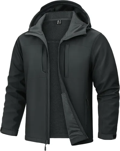 Vista 9 de TACVASEN Chaqueta Softshell para Hombre con Capucha Impermeable Abrigo Táctico de Vellón Abrigo de Invierno Rompevientos Chaquetas Ligeras
