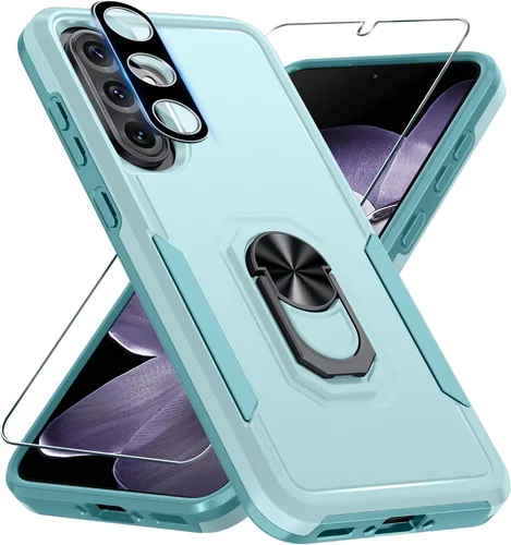 Vista 18 de Janmitta Funda compatible con Samsung Galaxy A14 5G con protector de pantalla + protector de lente de cámara, funda resistente de servicio pesado