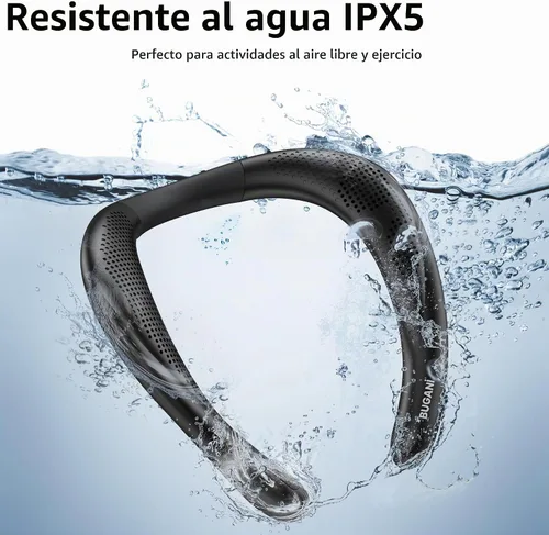 Vista 7 de BUGANI - Altavoz Bluetooth inalámbrico para el cuello, sonido estéreo 3D, ligero, con tiempo de reproducción de 24 horas