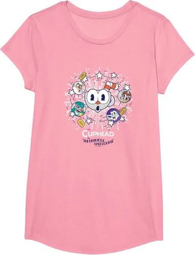 Vista 9 de Cuphead: Camiseta The Delicious Last Course Cuphead Character Group, Azul Azul Pastel