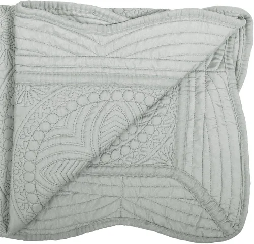 Vista 4 de MONOBLANKS Manta de Edredón de Bebé Personalizada Monograma Ligera con Relieve Escalonado para Todas las Estaciones (Gris)