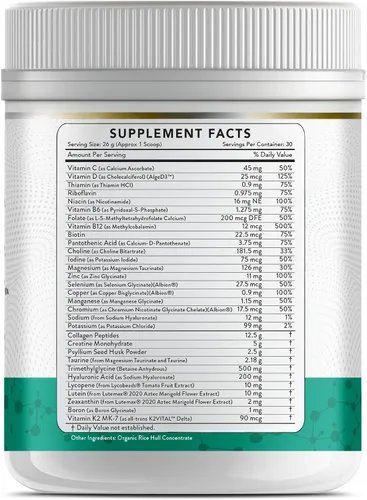 Vista 3 de Multivitamínico metilado, creatina, colágeno (sin sabor)