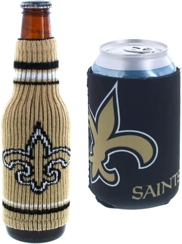 Vista 114 de Soporte aislante para latas y botellas de fútbol americano enfriador de bebidas Huggie (Nueva Orleans (Saints) - Negro) Nueva Orleans (Santos)