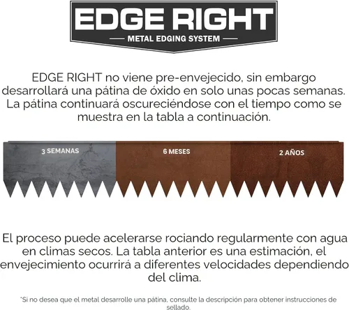 Vista 9 de Edge Right - Borde de paisaje martillo - Tiras de 48 pulgadas - 14 pulgadas de profundidad 1/4 de pulgada con tapa redondeada COR-Ten Acero