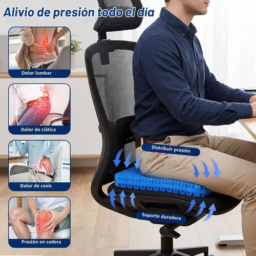 Vista 4 de Gel Cooling Seat Cushion for Office Chair, Car Seat, Large