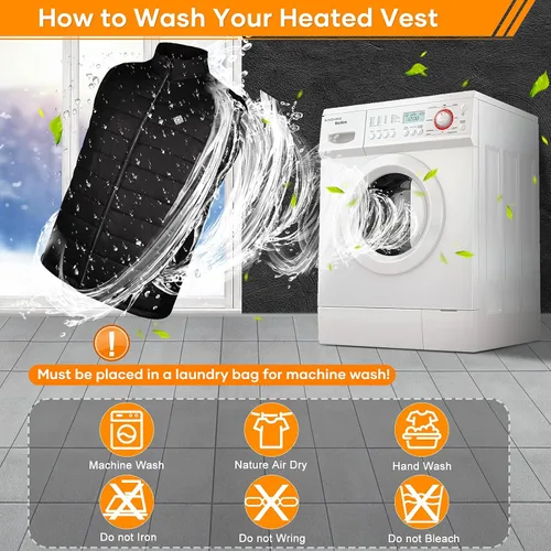 Vista 5 de Chaleco calefactable - Chaqueta térmica eléctrica para hombremujer, batería no incluida