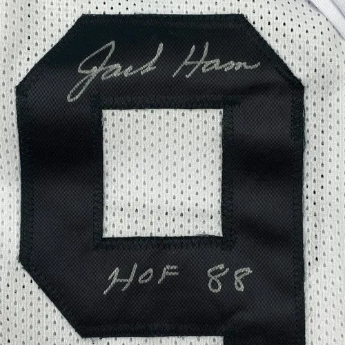 Vista 3 de Camiseta de fútbol blanca de los Pittsburgh 88 firmada por Jack Ham HOF con COA JSA
