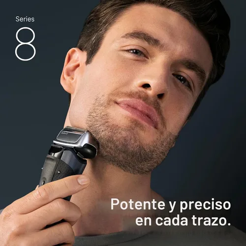 Vista 6 de Braun Series 8 8560cc Maquinilla de afeitar eléctrica para hombre, 4+1 elementos de afeitado y recortador de precisión para cabello largo, centro