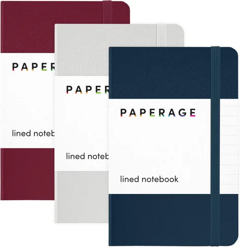 Vista 17 de Juego de 2 cuadernos blocs de notas de bolsillo pequeño, pauta universitaria, 3.7 x 5.6 pulgadas, minidiario de tapa dura, papel grueso de 3.5 Negro