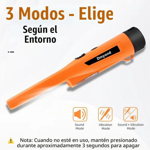 Vista 3 de Detector de Metales Dmasters Pinpointer y accesorios, totalmente impermeable, 3 modos Handheld Pin Pointer Wand for Adults & Kids, Includes Sand