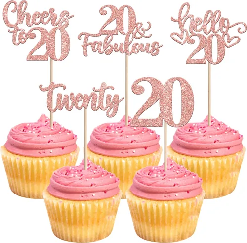 Vista 44 de 30 piezas de adornos para cupcakes de 12 cumpleaños feliz, brillantes doce, hola 12, felicitaciones a 12 años, adornos para cupcakes, 12
