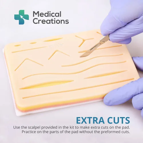 Vista 5 de Medical Creations - Kit de práctica de sutura - con serie de videos de sutura por cirujano certificado por la junta y guía de entrenamiento