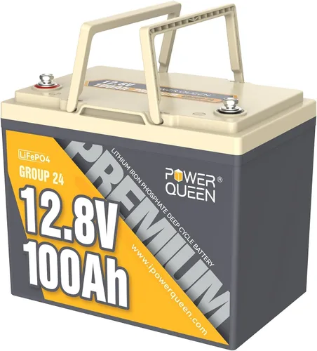 Vista 10 de Power Queen Batería de litio Bluetooth de 24 V 125 Ah con autocalentamiento, motor de arrastre LiFePO4, tamaño mini, protección a baja temperatura