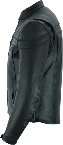 Vista 2 de Vance Leather Chaqueta Racer de cuero prémium con rejillas de ventilación para hombre