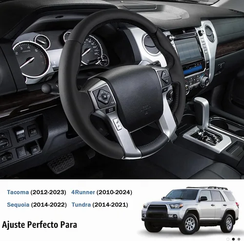 Vista 3 de Funda de volante para Toyota Tacoma 4Runner Tundra Sequoia Accesorios Para Tacoma 2012-2023, 4Runner 2010-2024, Tundra 2014-2021, Sequoia