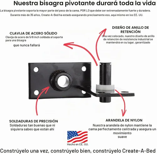 Vista 4 de Create-A-Bed Kit de Cama Murphy Deluxe Tamaño Twin, Horizontal
