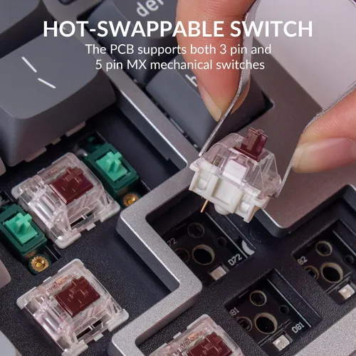 Vista 2 de Keychron Q2 - Versión de perilla de teclado mecánico con cable 65 de diseño QMKVIA macro programable con interruptor Gateron G Pro marrón