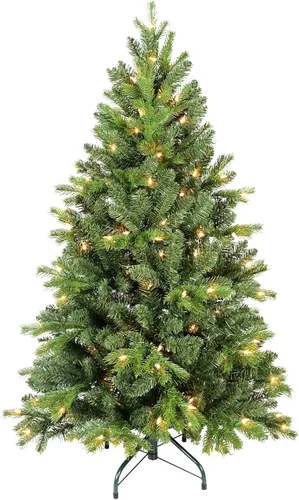 Vista 17 de Árbol de Navidad Artificial Prelit Flocado, Árbol de Navidad Artificial Pequeño con Luces LED, Árbol de Navidad LED Escarchado con Nieve