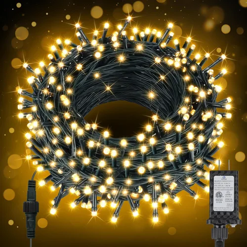 Vista 17 de Luces de Navidad de 33 pies para interiores, 100 luces LED para interiores, cadena de luces de globo para dormitorio, 8 modos con control remoto