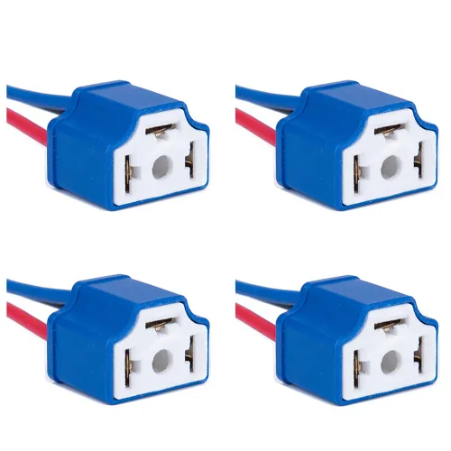 Vista 5 de Paquete de 2 conectores de cerámica para arnés de cableado H4 9003 HB2, compatible con automóvil, camión, barco, marino