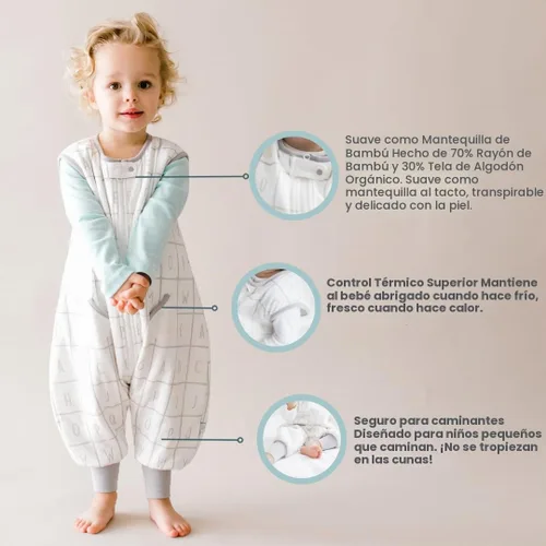 Vista 5 de Dreamsuit: Toddler Sleep Sack with Legs, Rayon Made from Bamboo