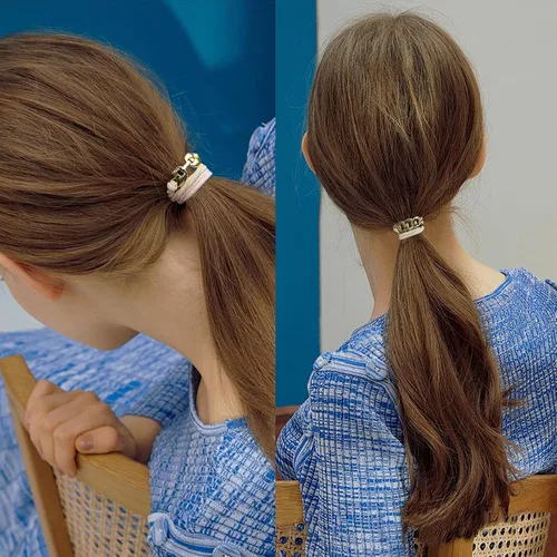 Vista 2 de Lazos para el cabello sin daños, accesorios para el cabello, 8 piezas prácticas elásticas lindas bandas para el cabello, joyería de moda para cola