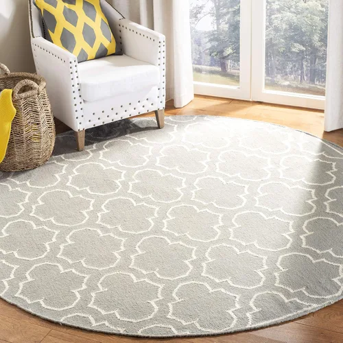 Vista 13 de SAFAVIEH Dhurries Collection DHU625A - Alfombra decorativa de lana de alta calidad hecha a mano de 2 pies 6 pulgadas x 4 pies, azul/marfil