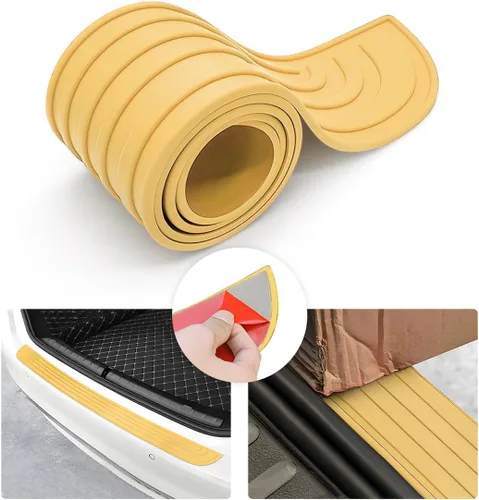 Vista 22 de Protector de parachoques trasero de automóvil, tira de goma antiarañazos para la mayoría de automóviles y SUV trunk-door entry coverage, abrasion
