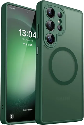 Vista 65 de CANSHN Funda diseñada para Samsung Galaxy A16-5G [protección completa de la cámara] [compatible con Magsafe] funda protectora trasera translúcida