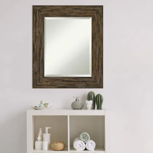 Vista 5 de Amanti Art Bathroom Mirror for Over Sink, Vanity Mirror, Wood Frame, Hangs Horizonally and Vertically, Bathroom Wall Decor, Beveled Edge