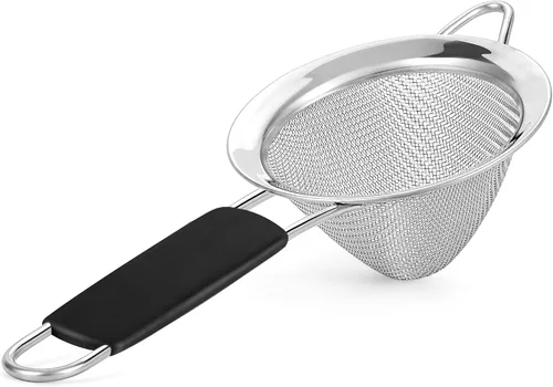 Vista 5 de Colador de malla fina, tamiz cónico de 3.3 pulgadas, coladores de té para té suelto, colador de café, colador de alimentos, colador de jugo y mucho