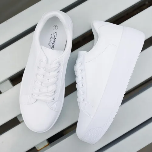 Vista 6 de JABASIC Zapatos deportivos de moda para mujer, con cordones, elegantes y cómodos para caminar