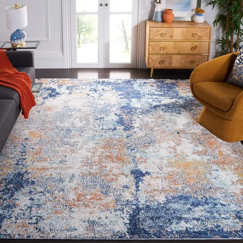 Vista 26 de SAFAVIEH Aston Collection - Alfombra decorativa, 2 x 5 pies, gris claro y gris, diseño abstracto moderno, no desprende pelusa y de fácil cuidado