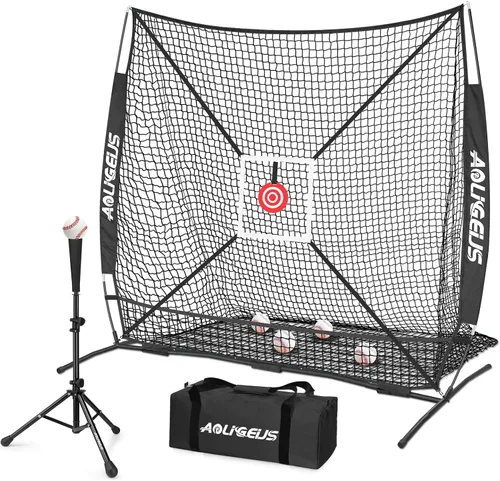Vista 14 de 6'X6' Baseball Softball Practice Net,Pitching Net,Batting Net,with Bonus Strike Zone,Target and Bow Frame,for Hitting,Pitching,Catching