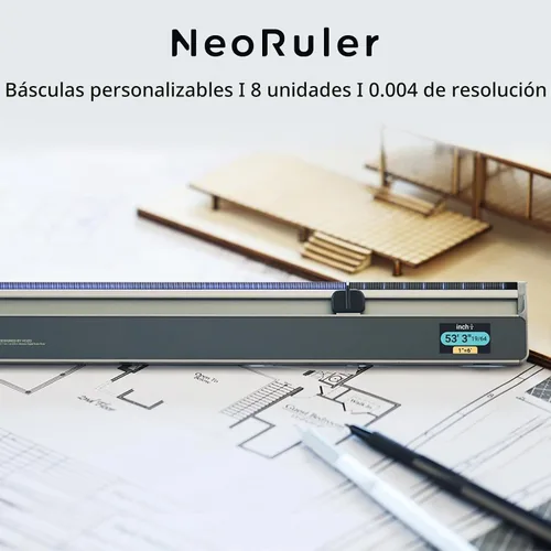 Vista 2 de HOZO NeoRuler Regla de Escala Digital, Regla de Escala Inteligente de 12 pulgadas con Escalas Personalizadas Infinitas y Precisión de ±0.004