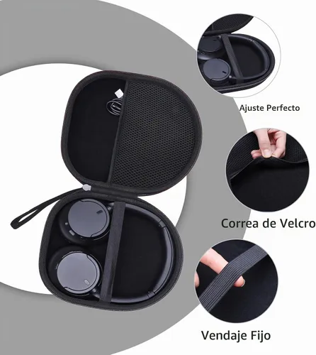 Vista 5 de XANAD Funda compatible con auriculares Sony WH-CH720N WH-CH520 con cancelación de ruido, color negro