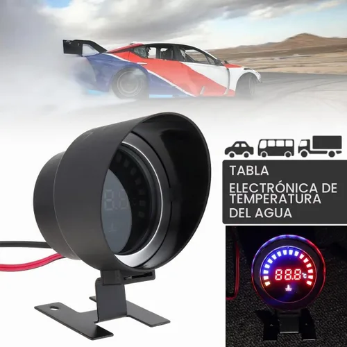 Vista 3 de Medidor de temperatura del agua, 2 pulgadas, 2.047 in, redondo, LED, digital, 12 V, medidor de temperatura del agua universal con sensor