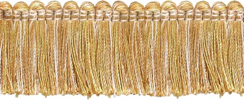 Vista 9 de DÉCOPRO Colección Imperial de 1 1/2" (3.5cm) Borde de flecos # 0150IB, rosa de verano #3549 (rosa claro, marfil blanco, verde azul) paquete de 5
