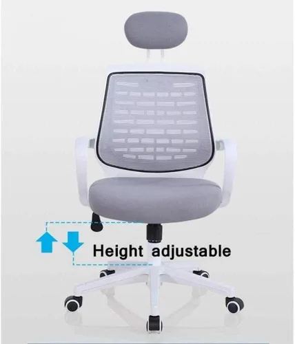 Vista 3 de Mesh High Back Super Soft Gray Rotating Office Chair with Support and Fixed Armrest(D)