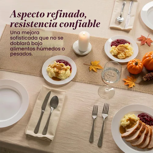 Vista 6 de Aya’s 60 Pack de Platos de Plástico para Fiesta - Juego de Platos Desechables Resistente con 30 Platos de Cena y 30 Platos de Ensalada - Platos