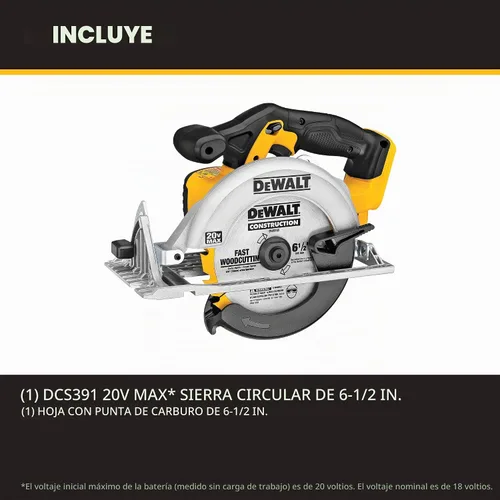 Vista 2 de DeWalt DCS391B 20 voltios Max Li-Ion Sierra circular, herramienta solo