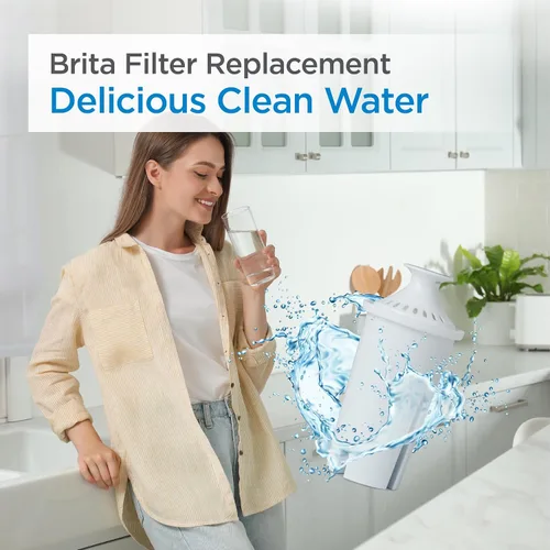 Vista 2 de Reemplazos de filtro Brita Commercial Cool, filtros de agua de repuesto para jarra Brita estándar, dura hasta 60 galones, Certificado NSF, CCWFB6