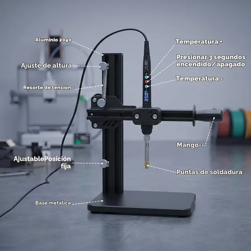 Vista 2 de Máquina de Prensado de Calor Vertical 3DZWMAN, Herramienta de Inserción de Conjunto de Calor, Insertos de Latón para Impresión 3D, Punta